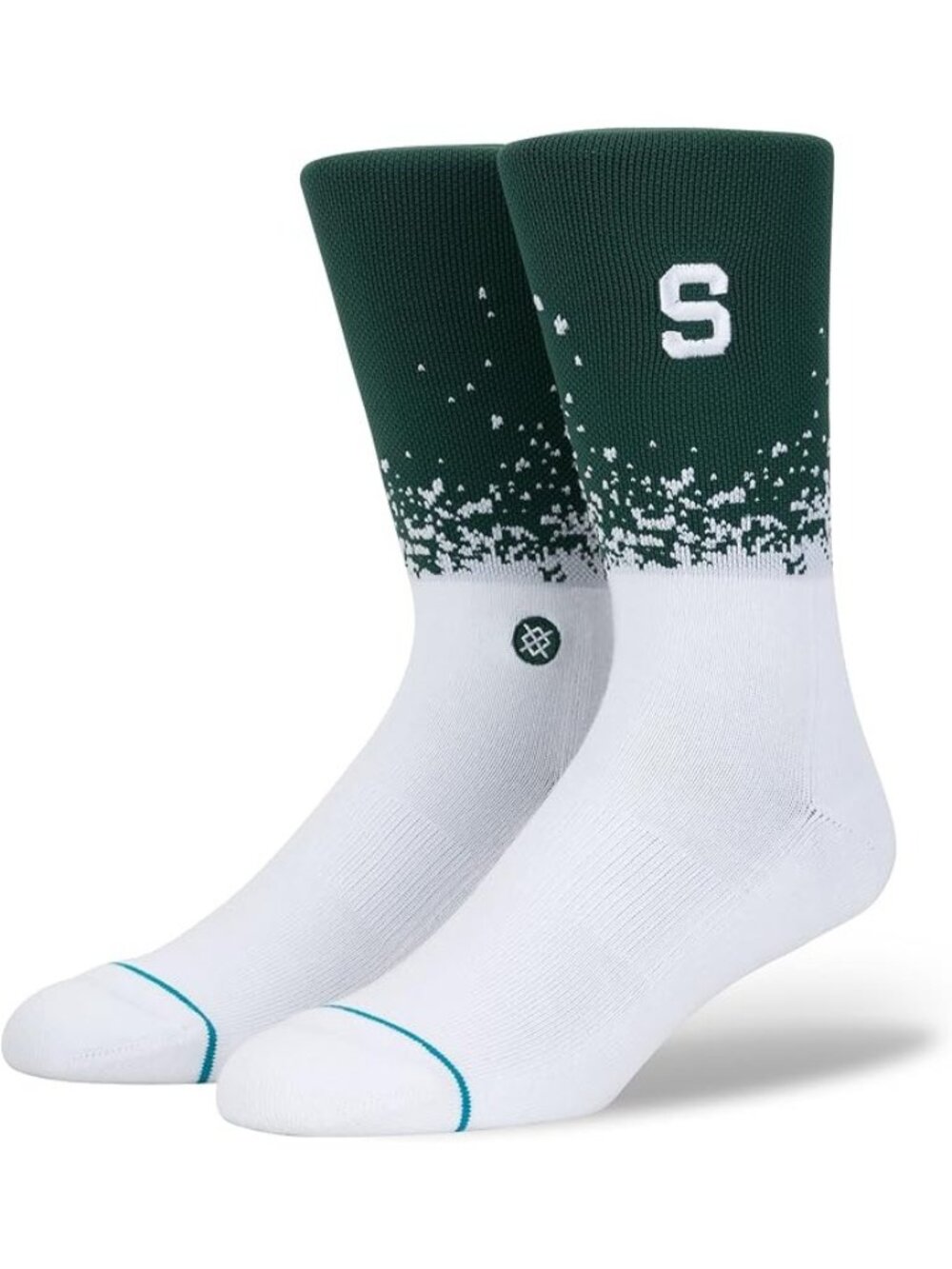 Stance Mens Michigan State Dip Socks M558C17MSU Green Size Large 9-12